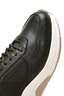 Men's Khaki Leather Sneaker | Derimod