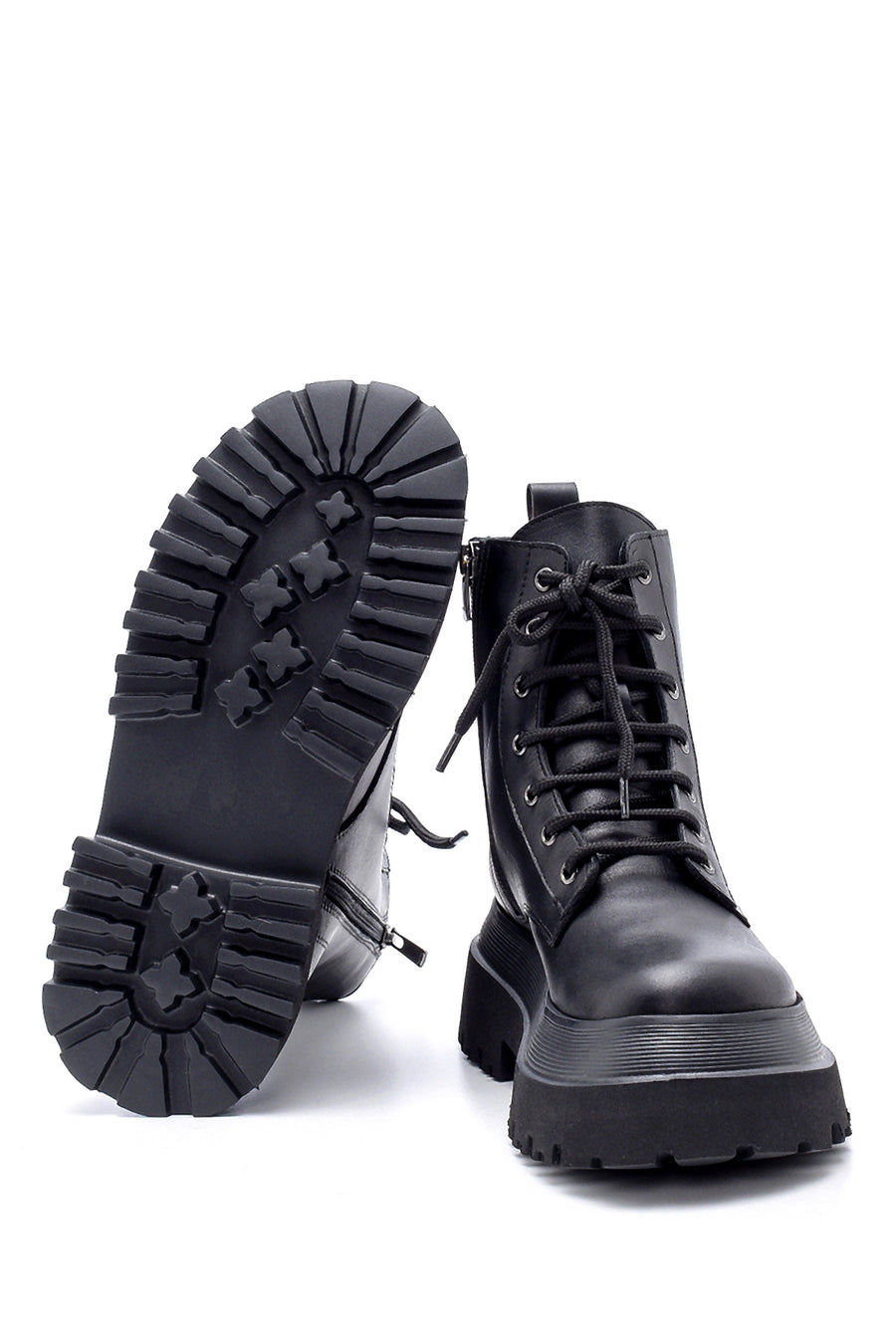 Women's Leather High-Sole Boots
