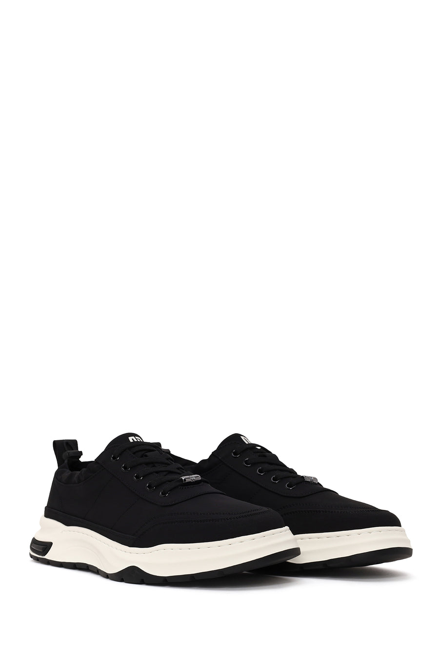 Male Black Lace-up Fabric Casual Sneaker