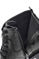 Male Black Zip Closure Leather Casual Boots | Derimod