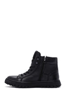 Men's Black Zippered Leather Boots | Derimod