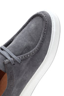 Men's Gray Suede Leather Casual Sneaker | Derimod