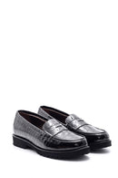 Women's Crocodile Patterned Leather Loafer | Derimod