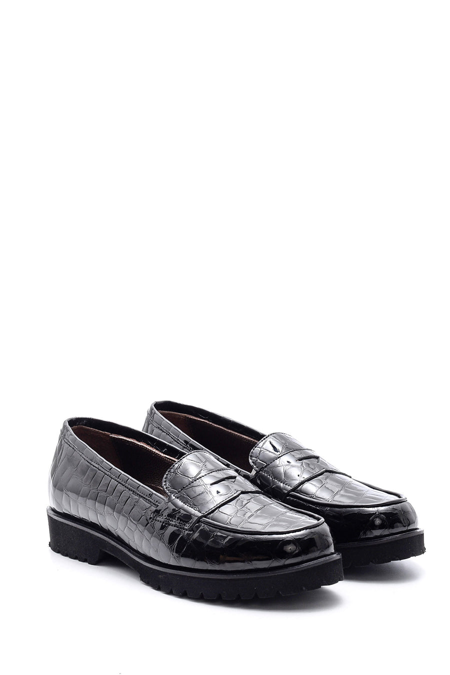 Women's Crocodile Patterned Leather Loafer
