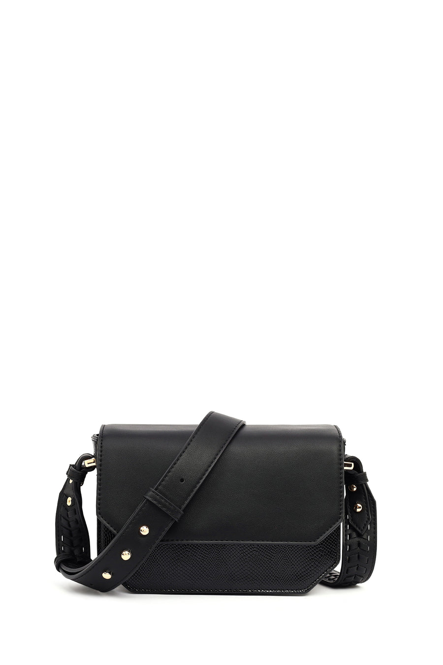 Women's Black Long Strap Patterned Crossbody Bag 26PBD273314 | Derimod