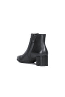 Geox Women's Black New Annya Mid Leather Heeled Boots | Derimod