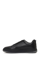 Male Black Lace-Up Thick-Soled Leather Sneaker | Derimod