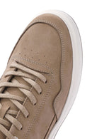 Men's Mink Lace-Up Nubuck Leather Sneaker | Derimod