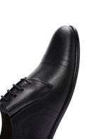 Erkek Siyah Deri Baskılı Klasik Kösele Ayakkabı | Derimod