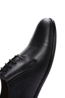 Men's Black Leather Printed Classic Leather Shoes | Derimod