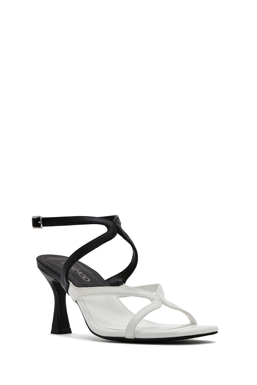Women's Black Ankle Buckle Thin Heel Sandals