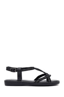 Woman Black Stone Sandals | Derimod