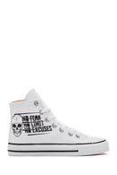 Women's White High Top Sneaker | Derimod