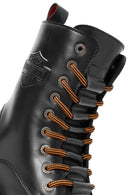 Harley Davidson Men's Black Thar Lace-Up Leather Combat Boots | Derimod