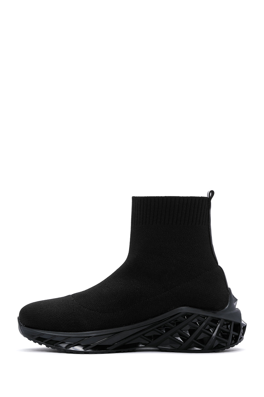 Kadın Siyah Kalın Tabanlı Bilekli Sneaker