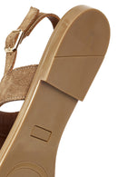 Women's Tan Suede Leather Thong Sandals | Derimod