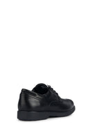 Geox Men's Black Spherica Ec11 Wide Lace-Up Leather Casual Shoes | Derimod