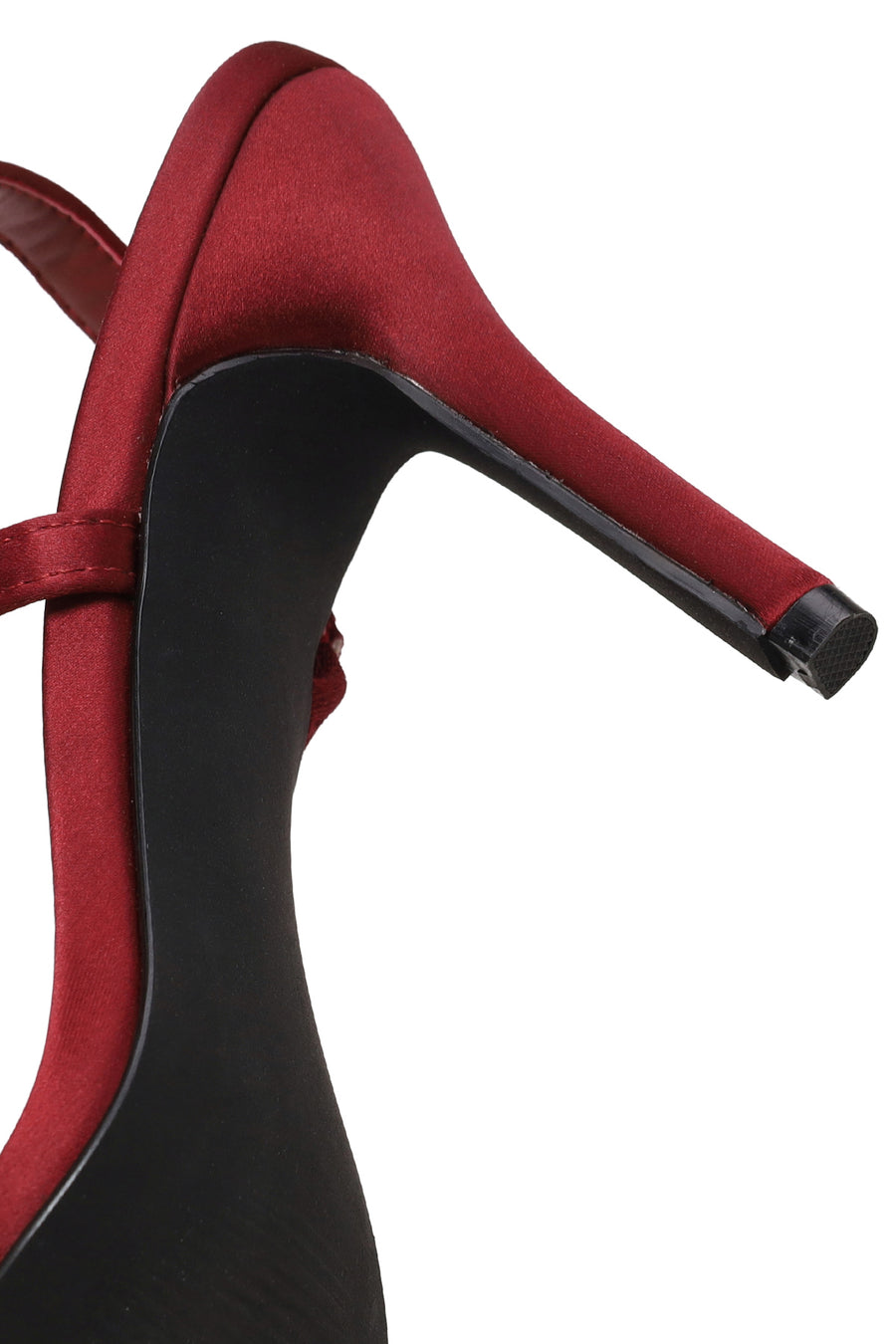 Woman Burgundy Embellished High Stiletto-Heel Sandal