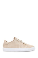 Women's Beige Leather Sneaker | Derimod