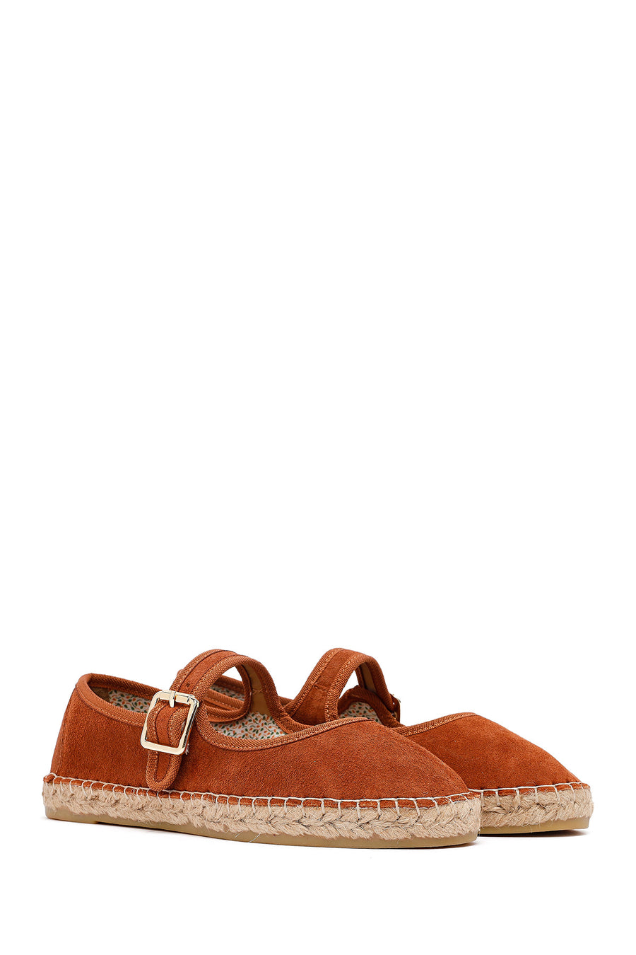 Women's Orange Strappy Suede Espadrilles