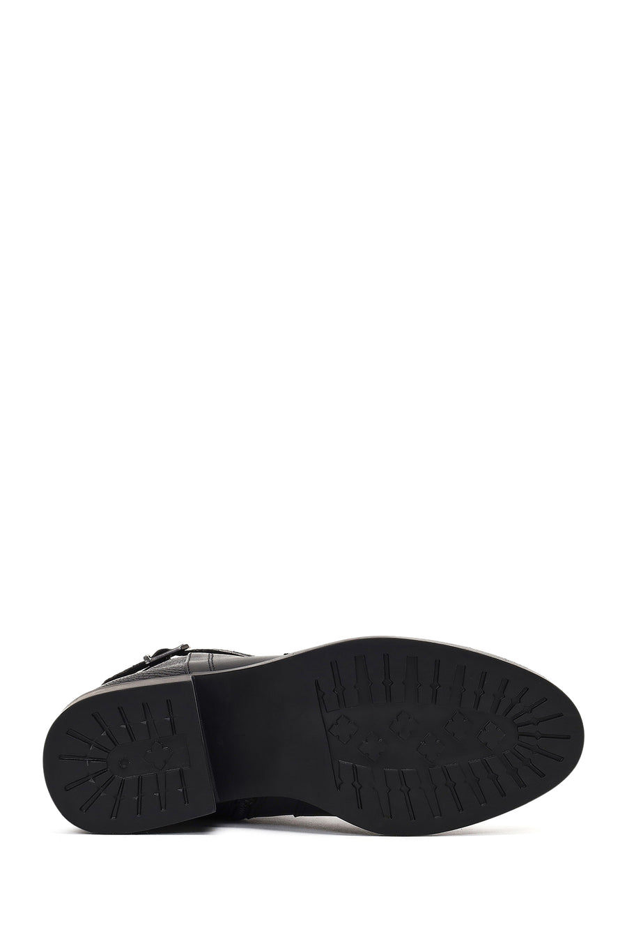 Woman Black Zip Closure Leather Boots