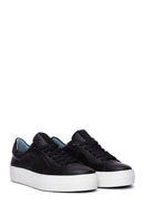 Women's Black Leather Sneaker | Derimod