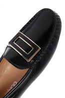 Women's Black Patent Leather Buckle Loafer | Derimod