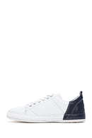 Men's White Leather Sneaker | Derimod