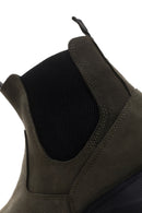 Men's Khaki Nubuck Leather Casual Chelsea Boots | Derimod