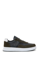 Men's Khaki Leather Thick Soled Sneaker | Derimod