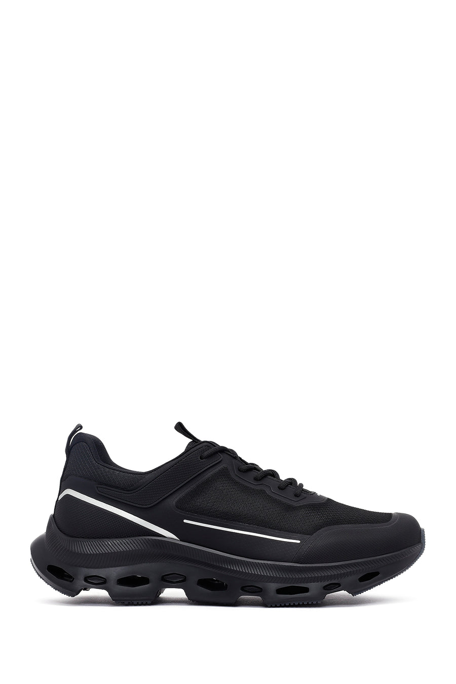 Erkek Siyah Bağcıklı Kalın Tabanlı Kumaş Sneaker 25WFD69416F | Derimod