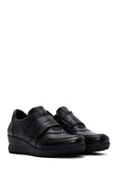 Women's Black Strappy Leather Comfort Shoes | Derimod