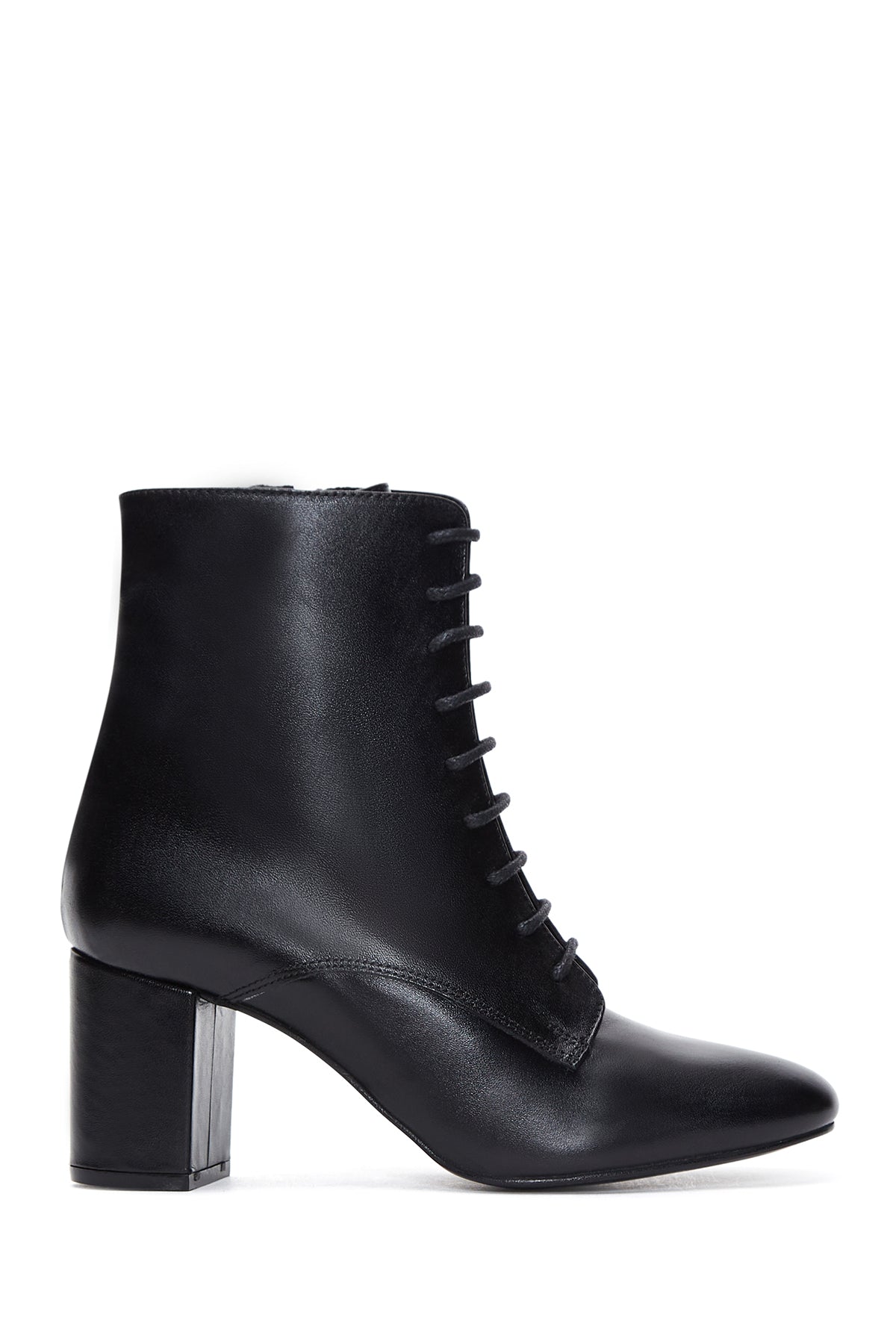 Women's Black Leather Heeled Classic Boots 23WFD161418 | Derimod