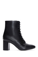 Women's Black Leather Heeled Classic Boots | Derimod