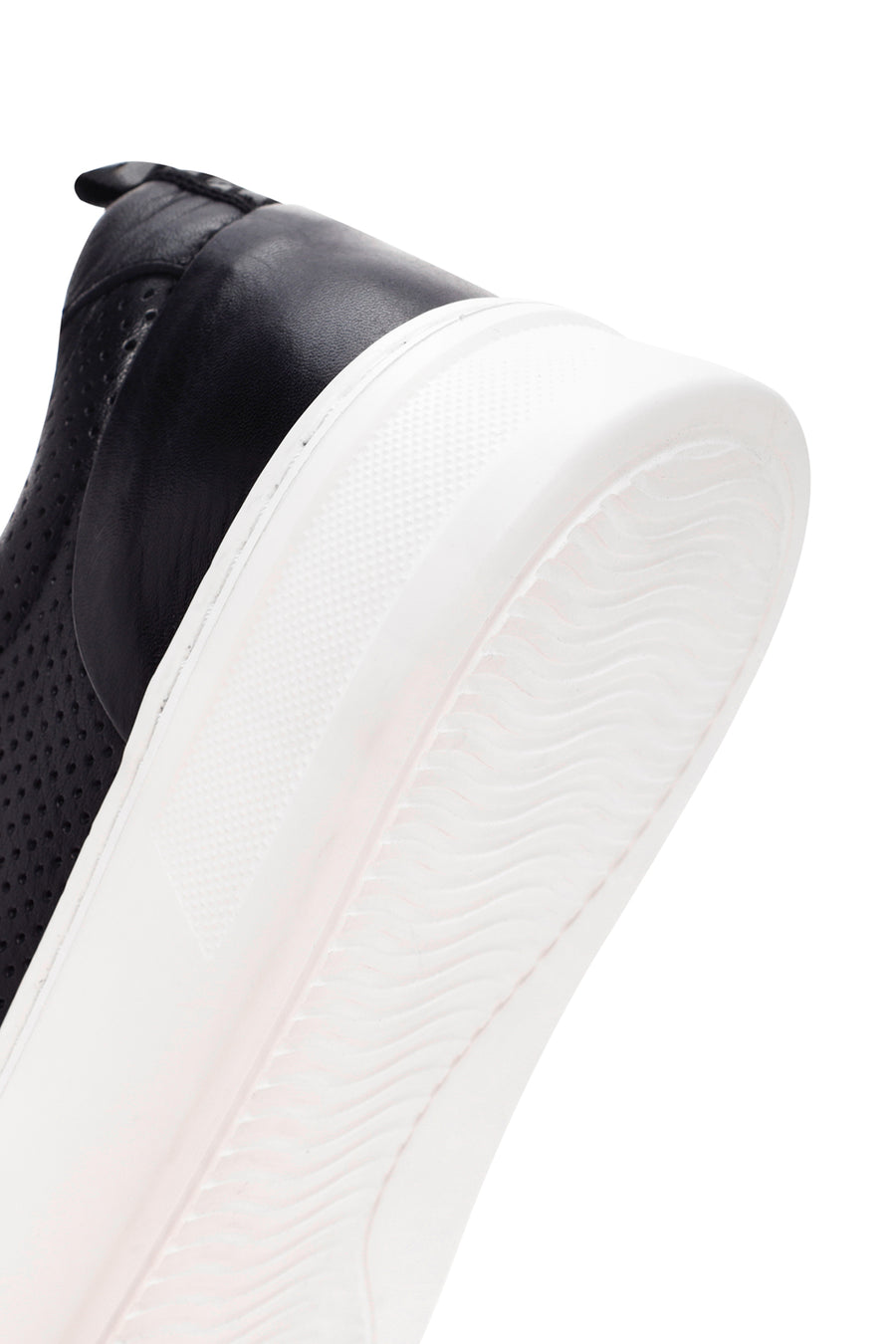 Men's Black Lace-up Leather Sneaker