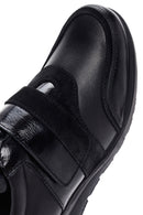 Women's Black Wedge Heeled Leather Comfort Shoes | Derimod