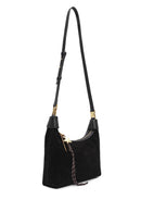 Women's Black Long Strap Suede Leather Mini Handbag | Derimod