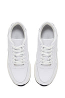 Woman White Lace-Up Leather Sneaker | Derimod