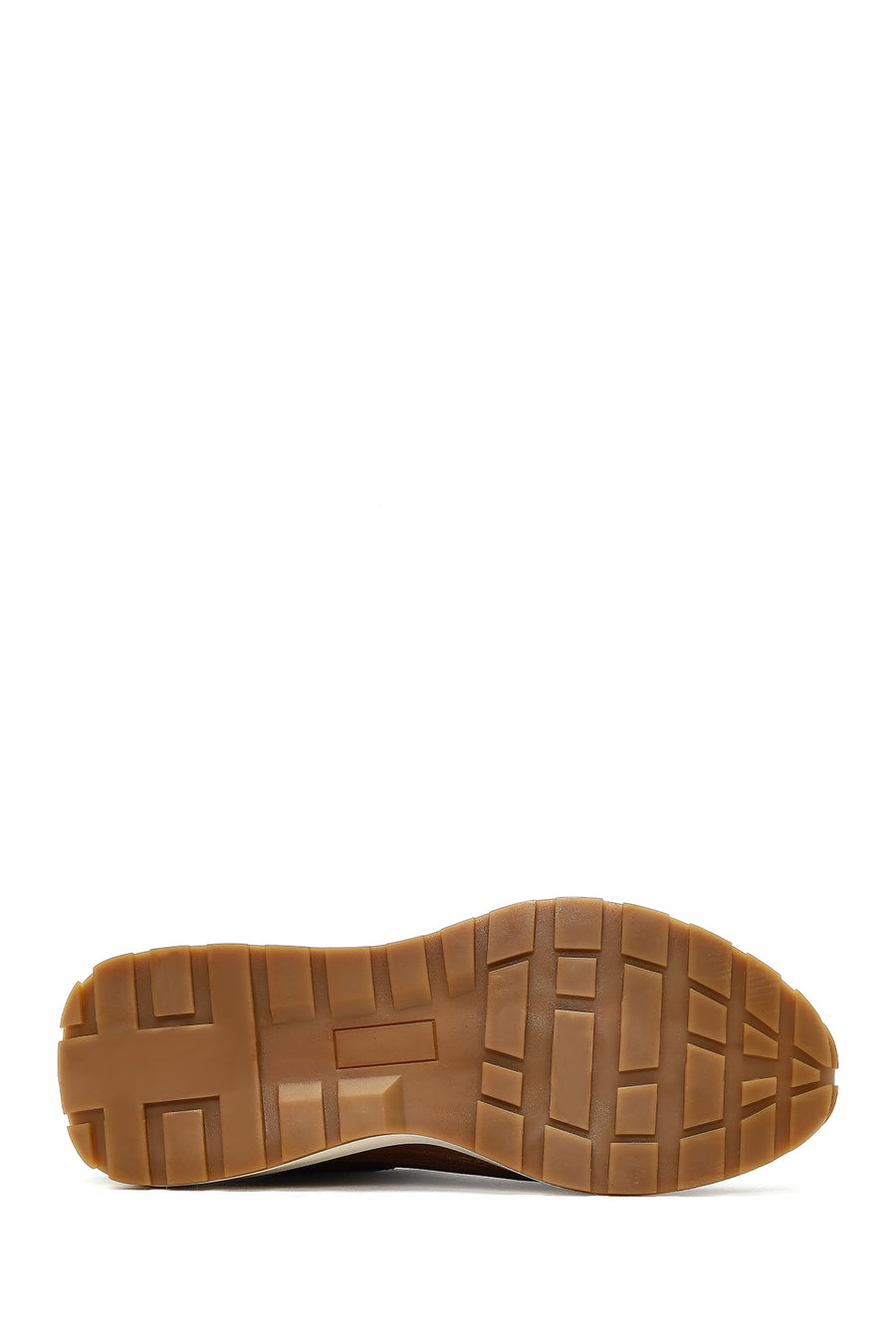 Men's Brown Thick-Soled Leather Casual Sneaker