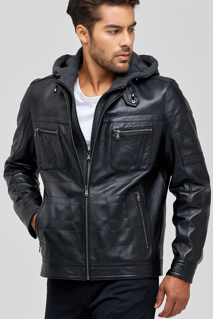 Ronny Men's Leather Jacket 19WGE63401M | Derimod