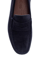 Erkek Lacivert Deri Süet Casual Loafer | Derimod