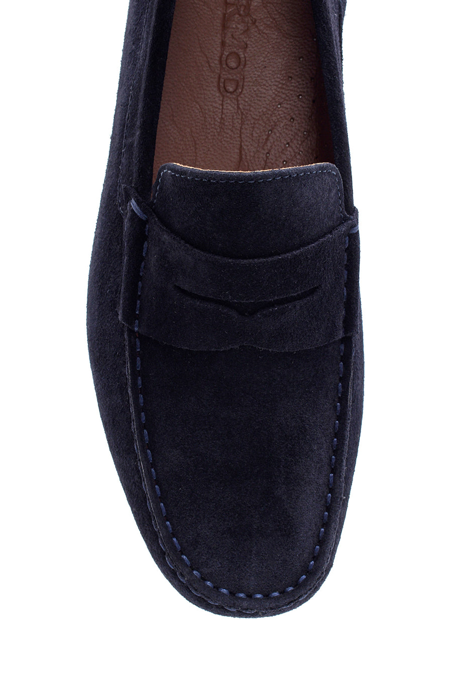 Erkek Lacivert Deri Süet Casual Loafer
