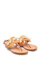 Women's Seashell Detailed Flip Flops Sandals | Derimod