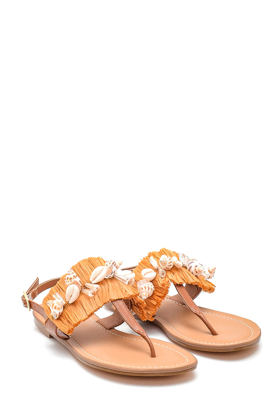 Women's Seashell Detailed Flip Flops Sandals