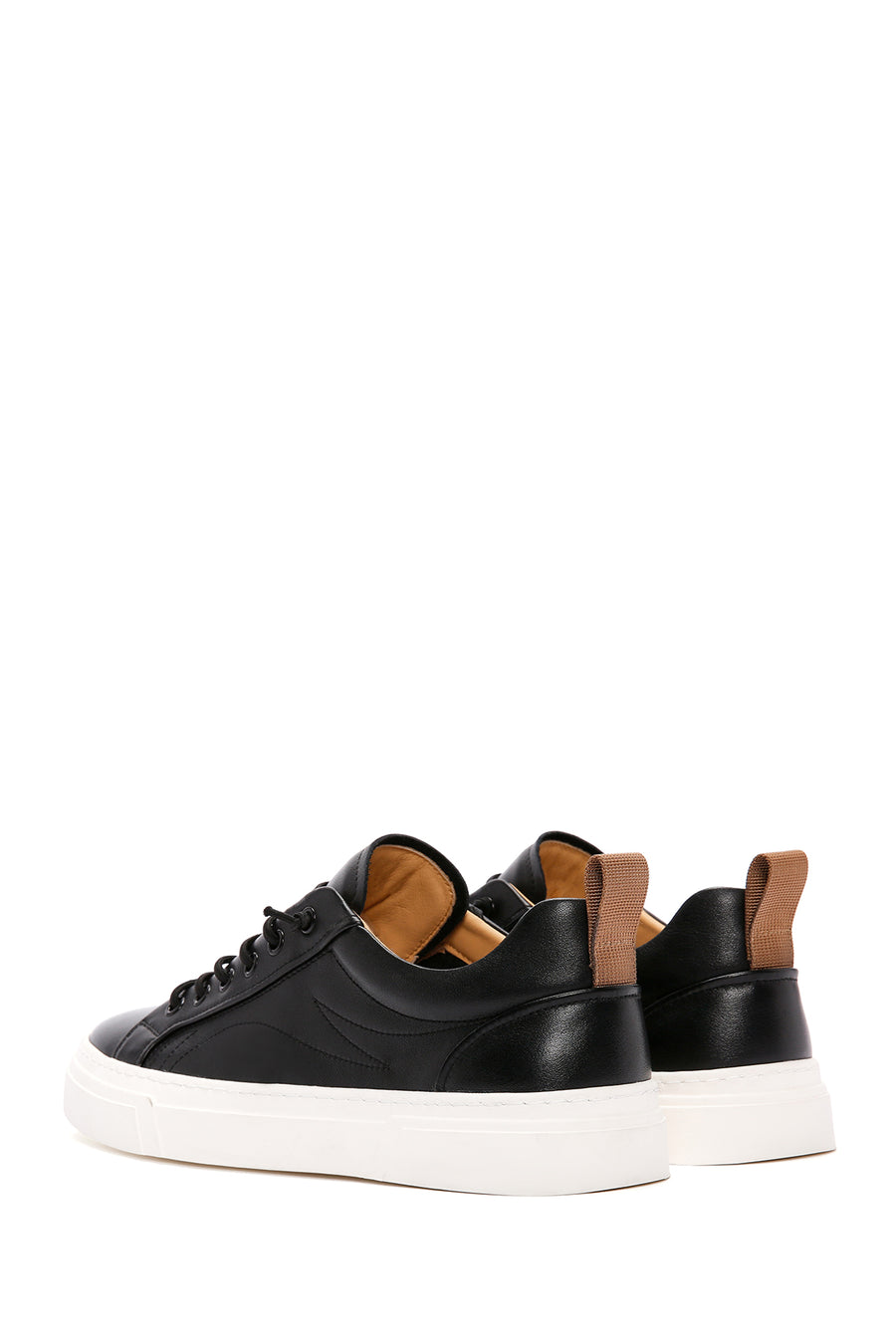Male Black Lace-Up Leather Sneaker