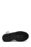 Women's Black Lace-Up Zippered Leather Combat Boots | Derimod