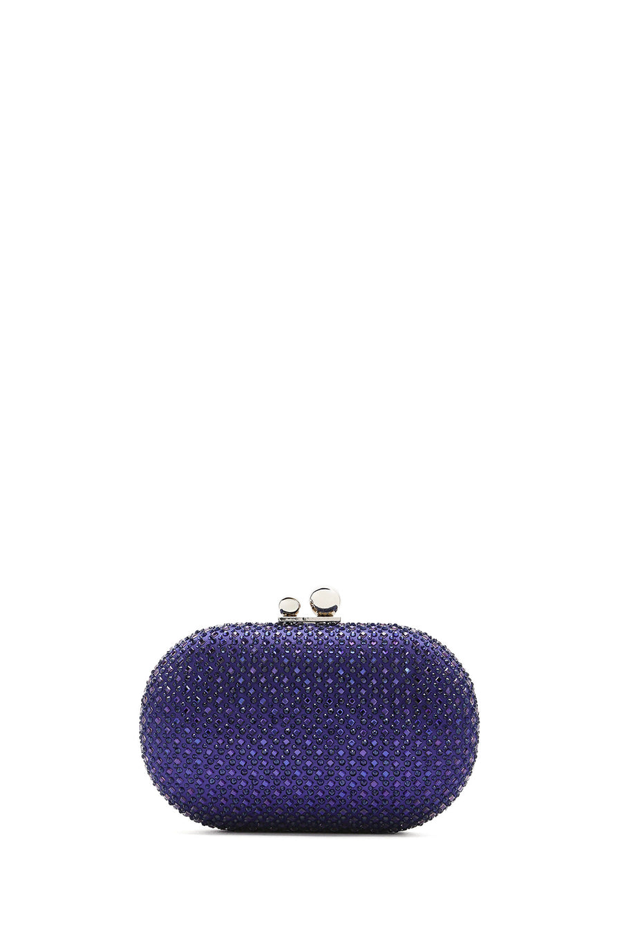 Kadın Mavi Taşlı Uzun Zincir Askılı Abiye Mini Kutu Çanta