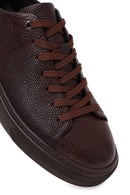 Male Brown Lace-Up Thick-Soled Leather Sneaker | Derimod