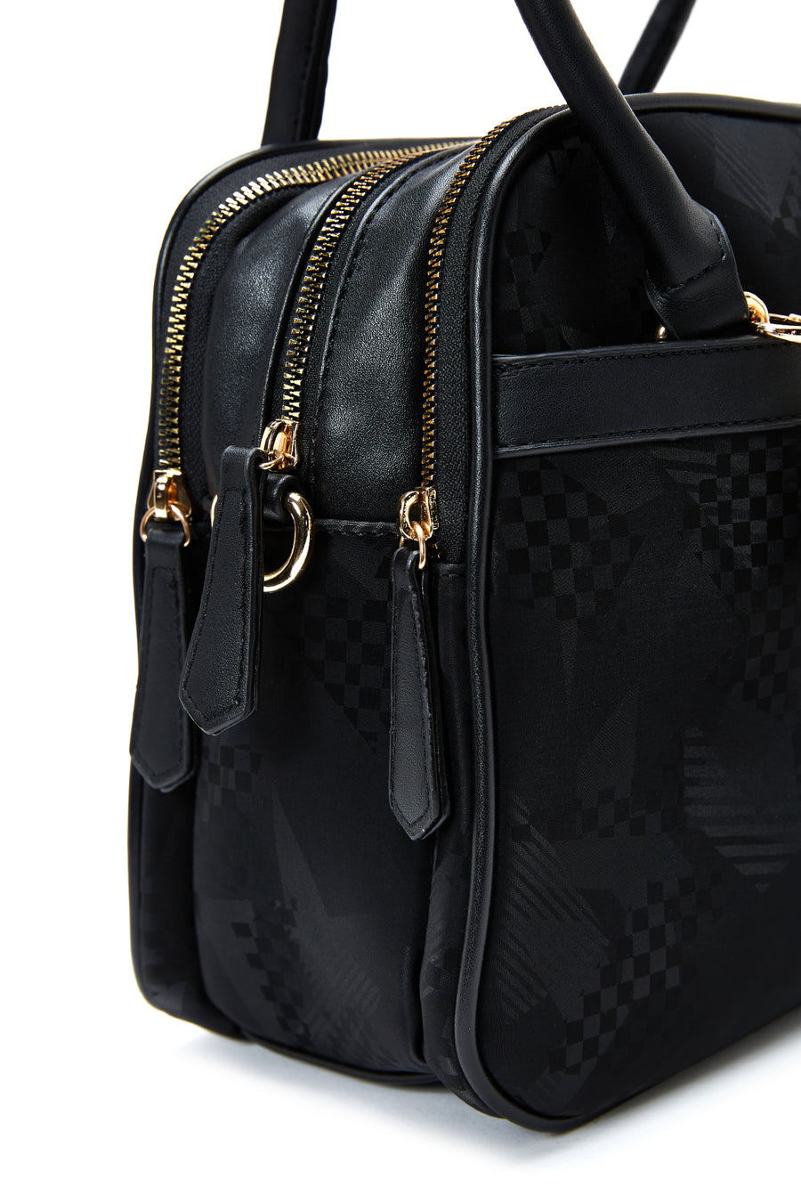 Women's Black Long Strap Accessory Detailed Printed Handbag