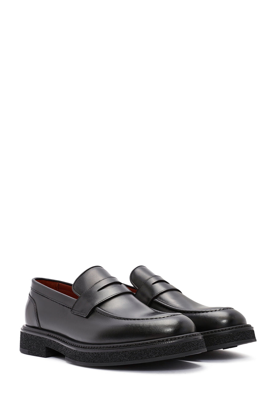 Men's Black Leather Casual Loafer